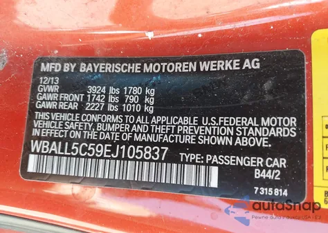 2014 BMW Z4 Sdrive28I z USA, uszkodzony, nr VIN WBALL5C59EJ105837